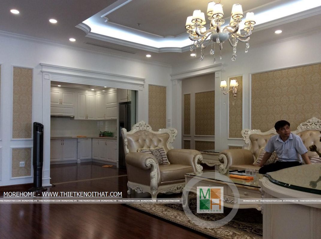 Thi công nội thất phòng khách chung cư cao cấp Royal City Nguyễn Trãi Thanh Xuân Hà Nội 